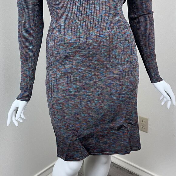 Theory Size L Arctic Polo Ribbed Pullover Henely Collared Sweater Mini NEW Dress - Picture 4 of 15